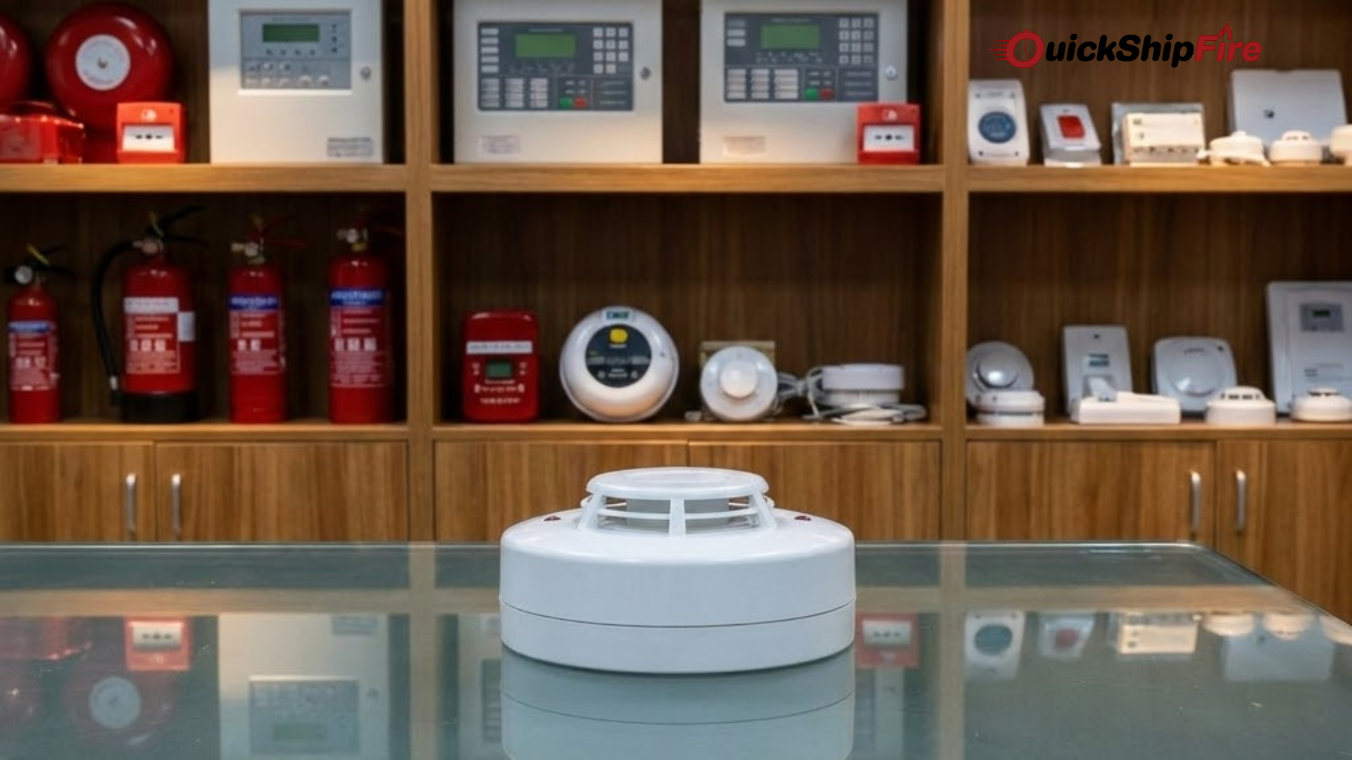 TrueSense Photoelectric Smoke Detectors installed in a U.S. commercial fire alarm system for accurate and dependable smoke detection.