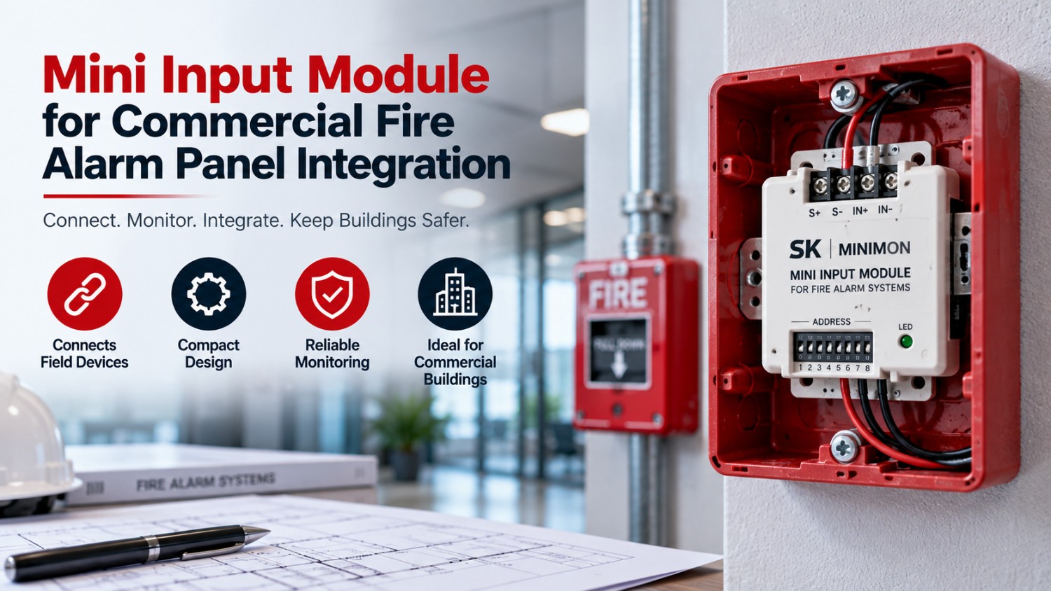 Mini Input Module for Commercial Fire Alarm Panel Integration